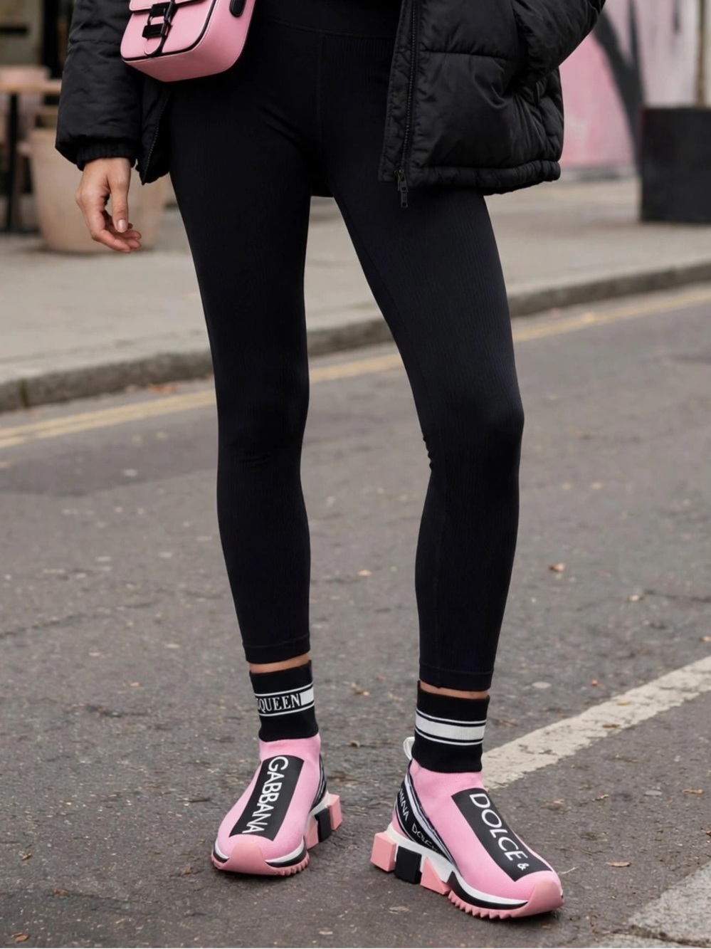 Inspired Pink Logo Sock Sneakers